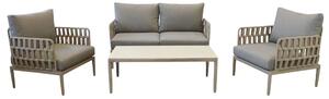 CASCADA - salotto outdoor con struttura in alluminio grigio chiaro, antracite o naturale