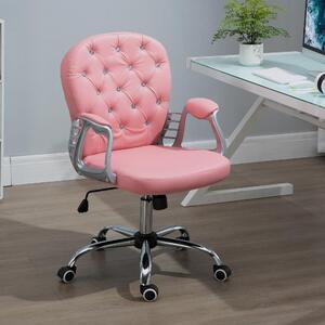 MODFU sedia da ufficio sedia da scrivania sedia executive con comandi pneumatici, sedia da computer ergonomica con schienale imbottito, rosa