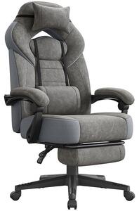 Sedia da ufficio ergonomica OBG077G01, con poggiapiedi, capacità di carico 150 kg, colore grigio