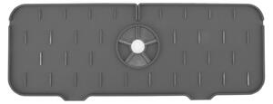 Tappetino in silicone per lavello, assorbente per l'acqua, ideale per asciugare stoviglie in cucina, colore grigio