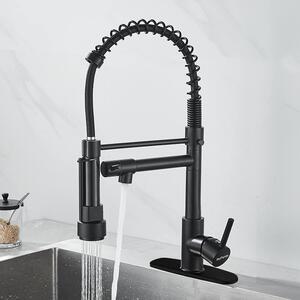 SkyPanda: Miscelatore da cucina nero con doccetta estraibile a 360°