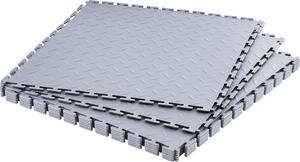 Piastrelle in PVC per garage - Piastrelle per pavimenti a incastro/a clic Set da 8 51,3 x 51,3 x 0,5 cm - Antiscivolo - Profilo lamellare - Resistente ai carichi pesanti - Per officine e magazzini - Grigio chiaro