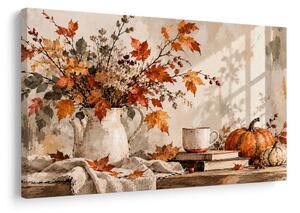 Quadro su tela – Natura morta autunnale con zucche
