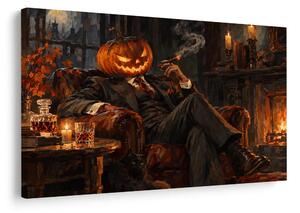 Quadro su tela – Gentiluomo zucca accanto al camino
