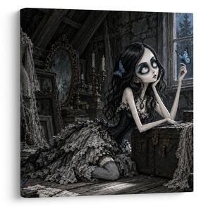 Quadro su tela – Sogni lunari di una ragazza oscura