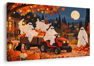 Quadro su tela – Fantasmi di Halloween sul trattore