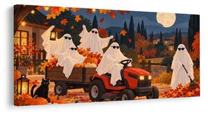 Quadro su tela – Fantasmi autunnali con zucche