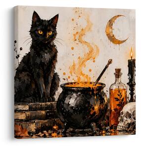 Quadro su tela – Gatto misterioso accanto al calderone
