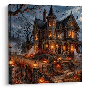Quadro su tela – Casa di Halloween con fantasmi