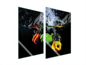 Piastre copri fornelli 2 pezzi 35x52 Copri piano cottura in Vetroceramica tagliere in vetro pepe nero