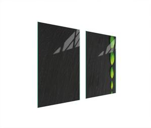 Piastre copri fornelli 2 pezzi 75x52 Copri piano cottura in Vetroceramica tagliere in vetro ardesia basilico