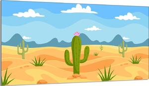 Piastra di copertura del piano cottura 90x52 Piastra di copertura del piano cottura in Vetroceramica Piastra di vetro tagliere decorativo, montagne di cactus