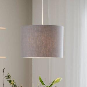 PR Home lampada a sospensione Sara, grigio, Ø 35 cm, tessuto di lino