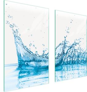 Piastre copri fornelli 2 pezzi 75x52 Copri piano cottura in Vetroceramica tagliere in vetro acqua blu