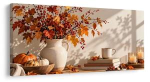 Quadro su tela – Calda composizione autunnale con candele