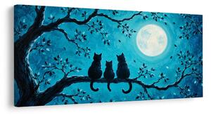 Quadro su tela – Gatti notturni nel blu