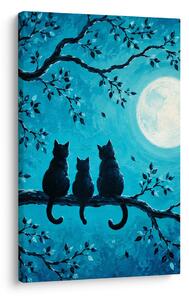 Quadro su tela – Trio di gatti sul ramo