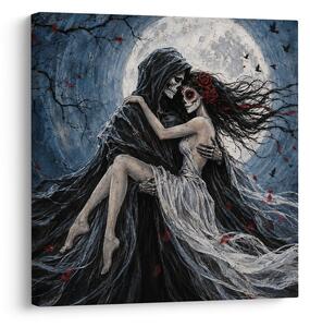 Quadro su tela – Amore scheletrico al chiaro di luna