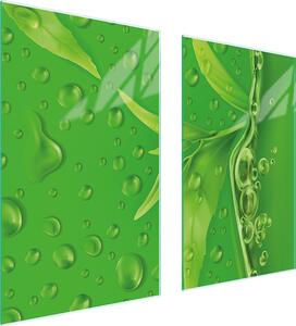 Piastre copri fornelli 2 pezzi 75x52 Vetroceramica copri piano cottura vetro tagliere fogliame verde