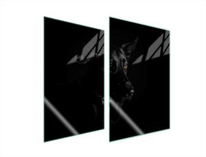 Piastre copri fornelli 2 pezzi 35x52 Vetroceramica copri piano cottura vetro tagliere cane nero
