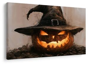 Quadro su tela – Zucche nel cappello da strega