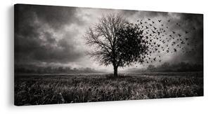 Quadro su tela – Albero della vita in paesaggio oscuro