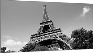 Piano cottura 90x52 Coperchio per piano cottura in Vetroceramica Paraspruzzi Piatto in vetro Tagliere decorativo, Torre Eiffel Grigio