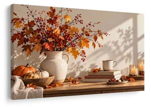 Quadro su tela – Natura morta autunnale con zucche