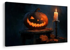 Quadro su tela – Zucca spettrale con candela
