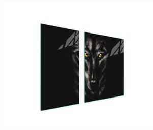 Piastre copri fornelli 2 pezzi 90x52 Copri piano cottura in Vetroceramica tagliere in vetro Wolf nero