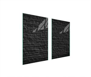 Piastre copri fornelli 2 pezzi 75x52 Copri piano cottura in Vetroceramica tagliere in vetro mattone nero