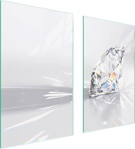Piastre copri fornello 2 pezzi 75x52 Copri piano cottura in Vetroceramica tagliere in vetro diamante