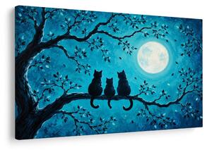 Quadro su tela – Gatti al chiaro di luna