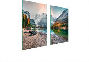 Piastre coprifornelli 2 pezzi 75x52 Vetroceramica coprifornelli tagliere vetro paesaggio montagne