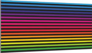 Piastra copriforno 90x52 Coperchio per piano cottura in Vetroceramica Paraspruzzi Piatto in vetro Tagliere decorativo, a righe colorate