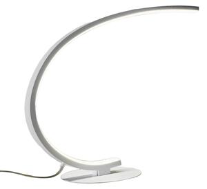 Lampada da tavolo IOLE L - Struttura in alluminio bianco opale, LED 12W 600lm 3000K, Dimmerabile Push integrato - Design Minimalista Gealuce