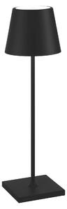 Zafferano Lampada a led da tavolo Poldina Pro Nera ricaricabile e dimmerabile con batteria fino a 12 ore. Da esterno IP65