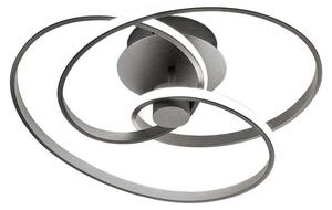 Lampada a soffitto Diva P/P Titanio - Plafoniera LED 42W 3000K 1800lm in alluminio e silicone opale, Dimmerabile taglio di fase - Gealuce