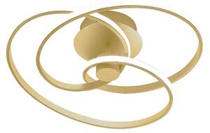 Lampada a soffitto Diva P/P Oro - Plafoniera LED 42W 3000K 2000lm in alluminio e silicone opale, Dimmerabile taglio di fase - Gealuce