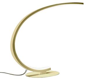 Lampada da tavolo IOLE L - Struttura in alluminio oro spazzolato, LED 12W 520lm 3000K, Dimmerabile Push integrato - Design Minimalista Gealuce