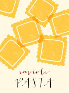 Illustrazione Ravioli Italian pasta Ravioli poster illustration, Alina Beketova