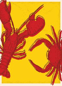 Illustrazione Seafood with lobster and crab, JDawnInk