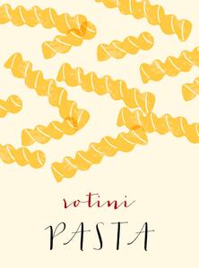 Illustrazione Rotini Italian pasta Rotini poster illustration, Alina Beketova