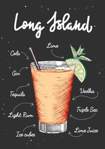 Illustrazione Vector engraved style Long Island alcoholic, Mariia Akimova