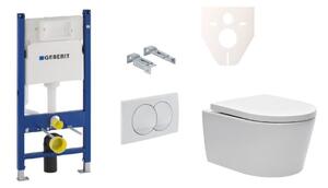 Set WC sospeso Geberit a prezzo vantaggioso per pareti leggere / montaggio a parete + WC SAT Brevis