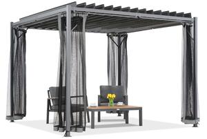 Pergola antracite Tasos 3x3m con zanzariera Garden Point