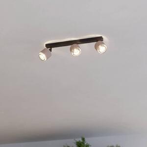 EGLO Faretto da soffitto Rosley, lunghezza 43 cm, nero/naturale, a 3 luci