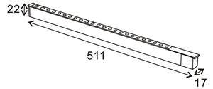 Modulo Faretti Led lineare da binario magnetico 16mm Hallway 24W nero 51cm Bianco caldo 3000K M LEDME