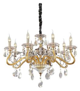 Ideal Lux - Lampadario a sospensione con catena NEGRESCO 8xE14/28W/230V diametro 73,5 cm oro