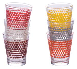Set 6 bicchierini per caffè 90 ml in vetro con pois colorati Espressino